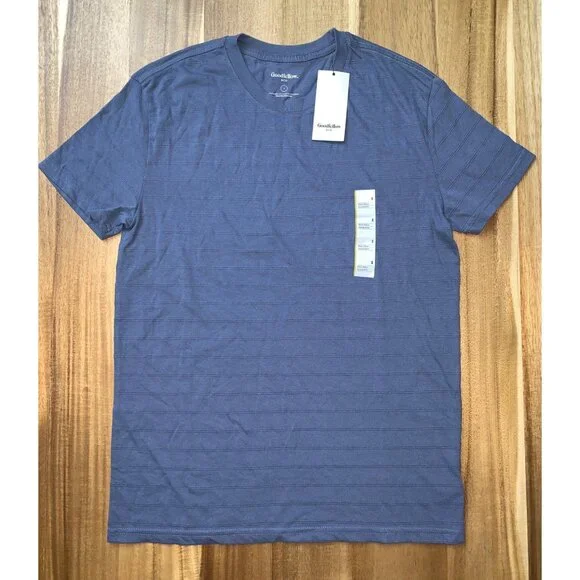 Goodfellow & Co Mens Casual Blue Crew Neck Short Sleeves T-Shirt Size Small - Picture 2 of 11